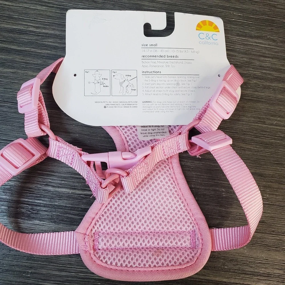Pink And Orange Cheetah‎ Animal Print SMALL Dog Harness - 10 - 15 lbs., 14 - 17